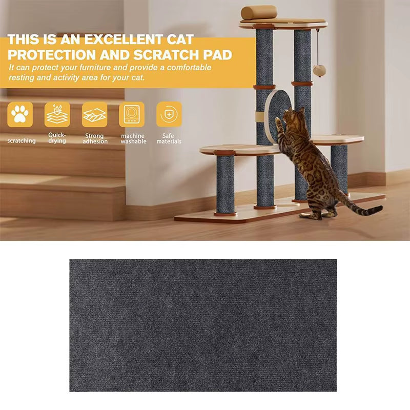 Self-Adhesive Cat Scratch Protector Mat – Trimmable Furniture Guard for Cats & Easy Wall Protection