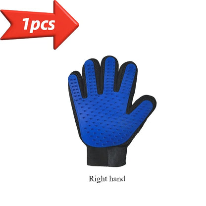 Pet Grooming Glove – Gentle Five-Finger Deshedding Brush for Dogs & Cats, Easy to Clean