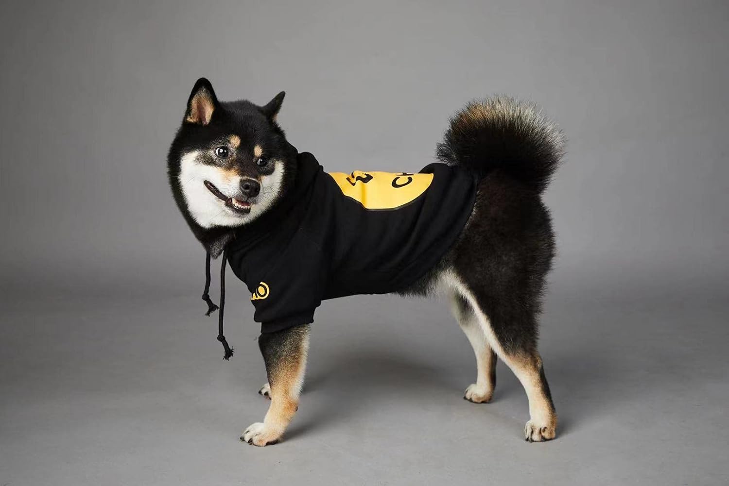 Smiley Face Dog Hoodie – Trendy Cotton Sweatshirt for Dogs & Cats (Black, 2XL)