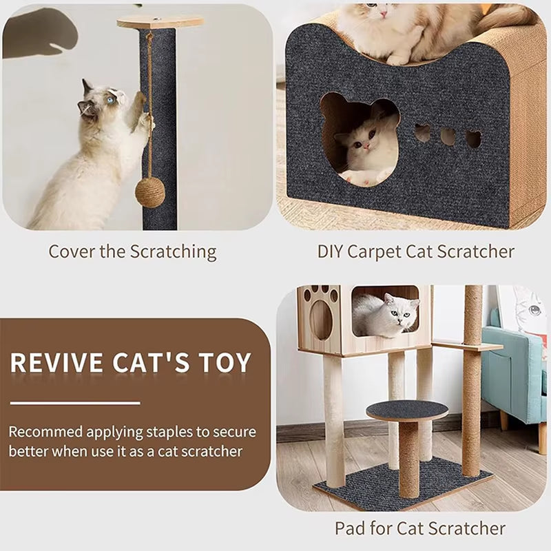 Self-Adhesive Cat Scratch Protector Mat – Trimmable Furniture Guard for Cats & Easy Wall Protection
