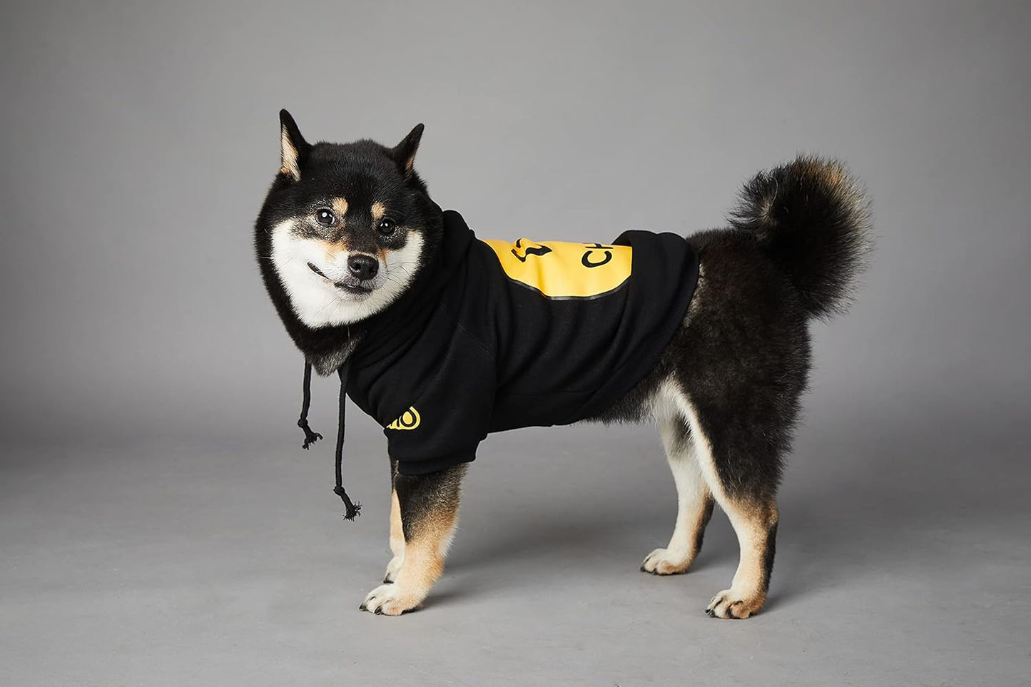 Smiley Face Dog Hoodie – Trendy Cotton Sweatshirt for Dogs & Cats (Black, 2XL)