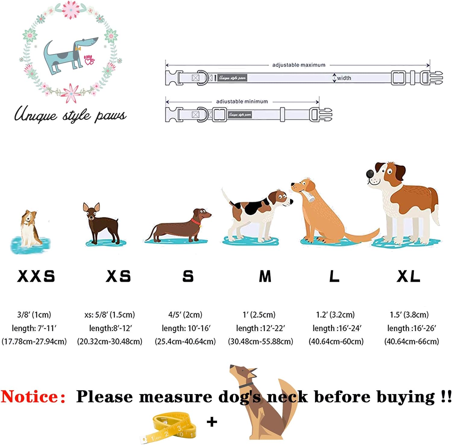 Green Flower Cotton Dog Collar with Bow – Adjustable Collar for Small, Medium & Large Dogs