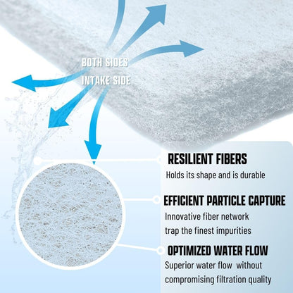 Premium Aquarium Filter Media Pad – Cut-to-Fit Roll, Fresh & Saltwater Safe, Dye-Free, Made in USA (12"x120"x0.75")