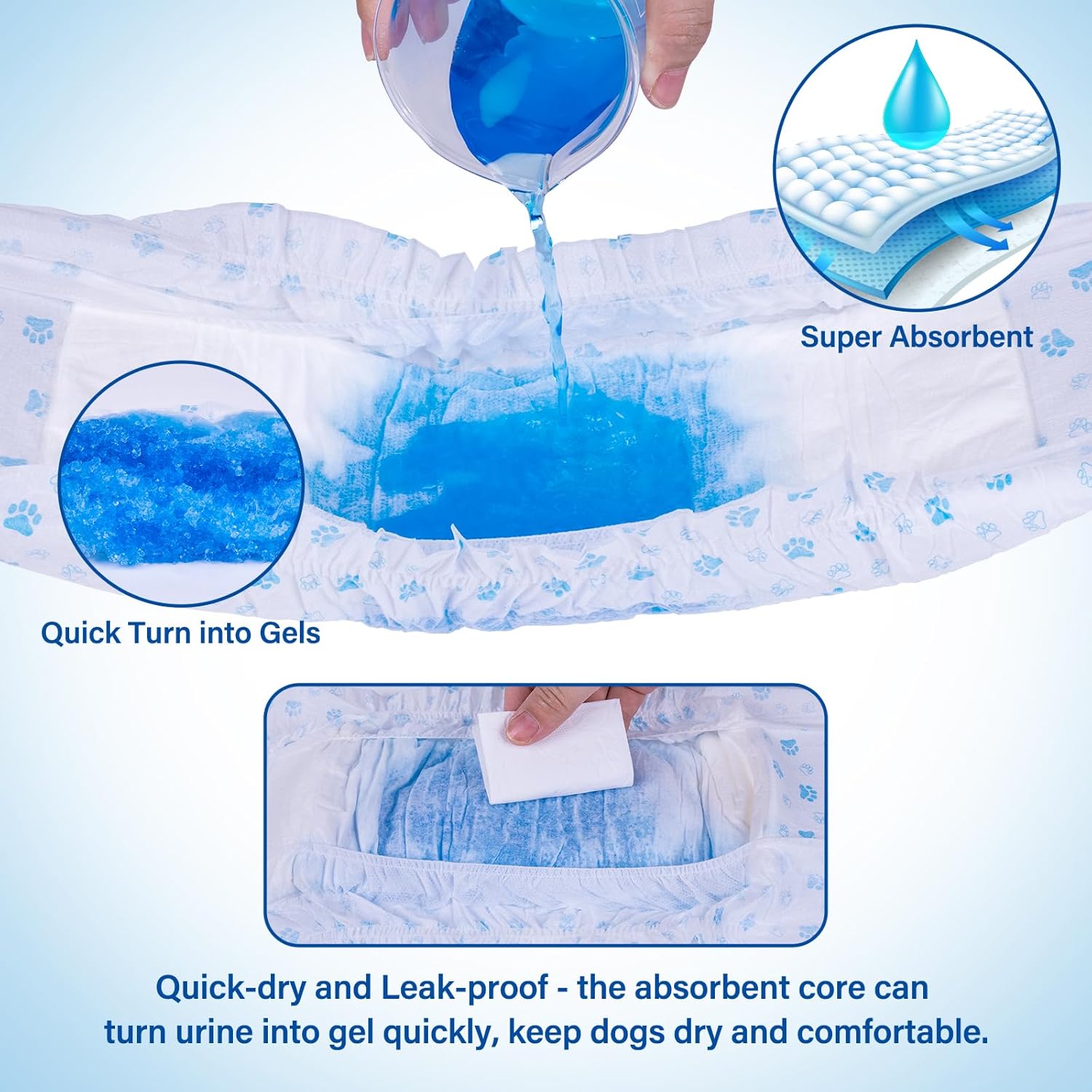 Disposable Male Dog Diapers – 12-Pack, XS Size, Leak-Proof & Comfortable Fit