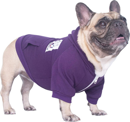 French Bulldog Hoodie – Cozy Sweatshirt for Pugs, Terriers, Corgis & Pitbulls (Dark Purple, Large Plus)