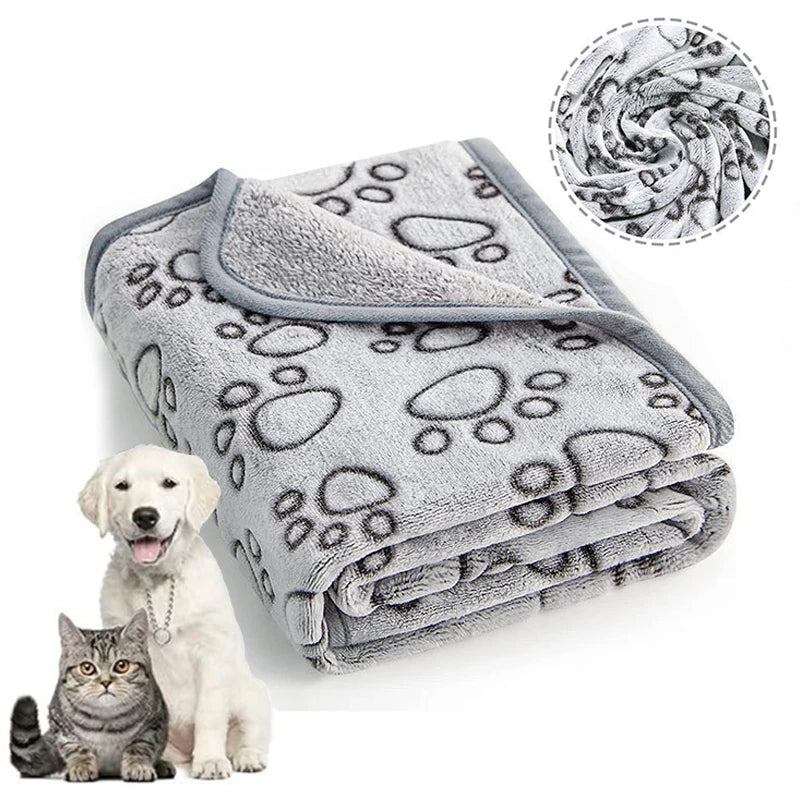 Soft Fluffy Pet Blanket – Warm & Comfortable Cartoon Mat for Cats and Dogs
