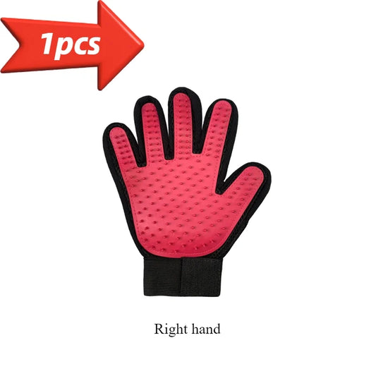 Pet Grooming Glove – Gentle Five-Finger Deshedding Brush for Dogs & Cats, Easy to Clean