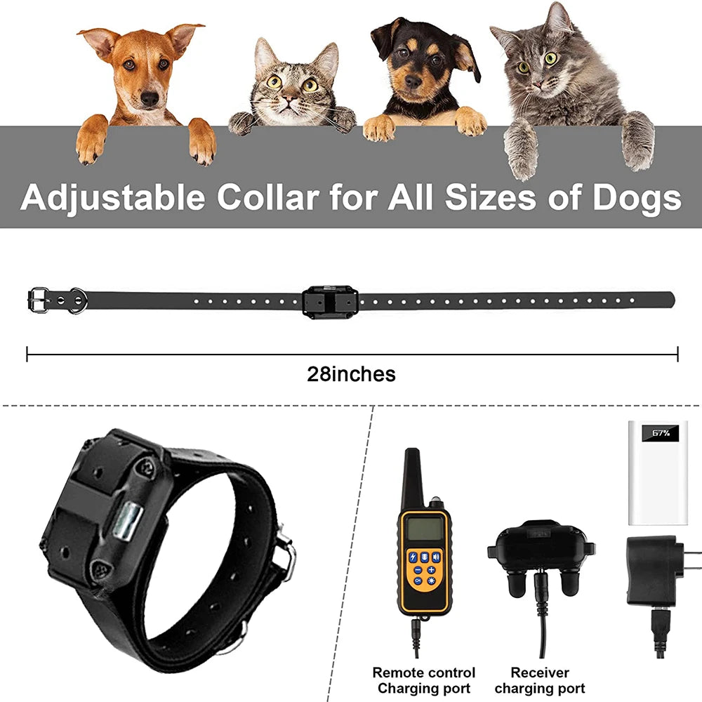 Train your dog safely - Waterproof Dog Training Collar with Remote | Rechargeable Shock, Sound & Vibration Modes – LCD Display