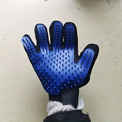 Pet Grooming Glove – Gentle Five-Finger Deshedding Brush for Dogs & Cats, Easy to Clean